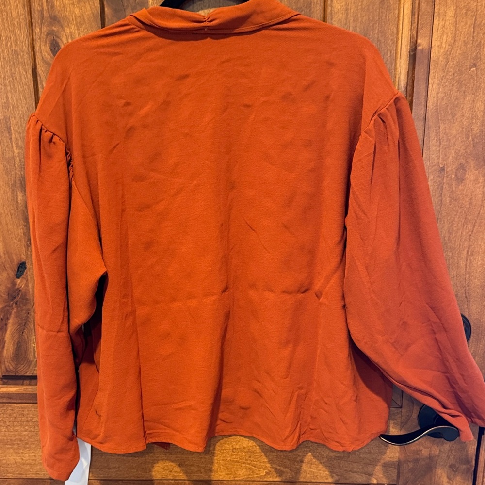 Lumiere Women's Orange Button-Up Blouse - Picture 5 of 8